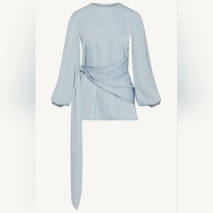 Satin Side Tie Top - Powder Blue